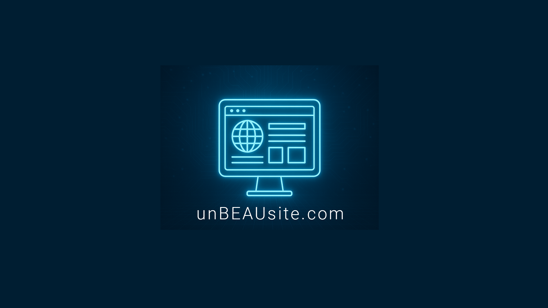 Illustration techno d’un écran d’ordinateur bleu néon sur fond numérique, symbolisant pourquoi en 2025, chaque entreprise doit absolument avoir un site web pour exister et attirer des clients.